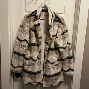 Thread & Supply Cream and Gray Teddy Jacket